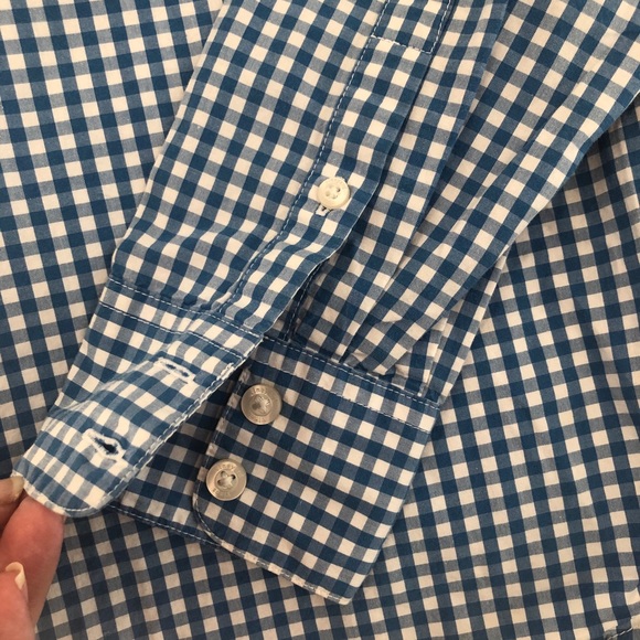 Vineyard Vines Blue Gingham Plaid Button Down sz8 - Picture 6 of 11